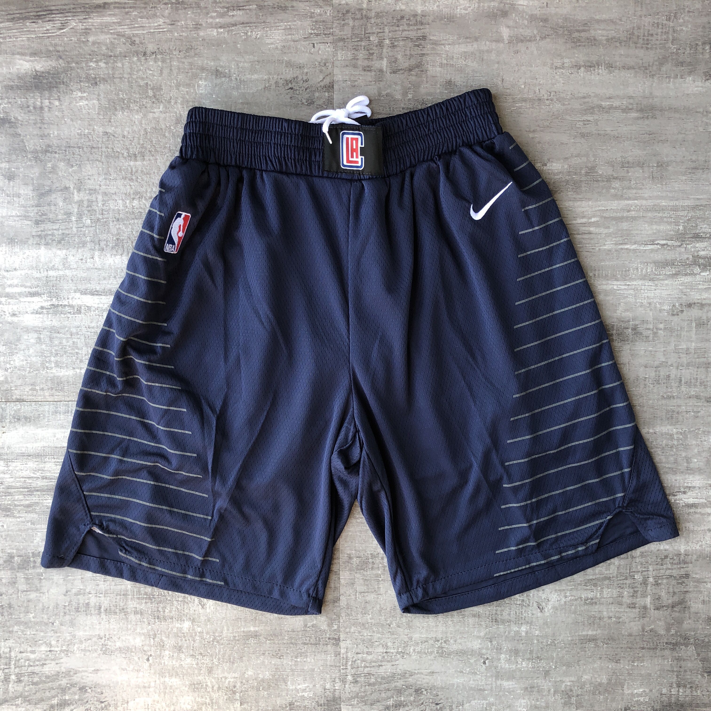 Cheap Men NBA Los Angeles Clippers navy blue Nike Shorts 0416